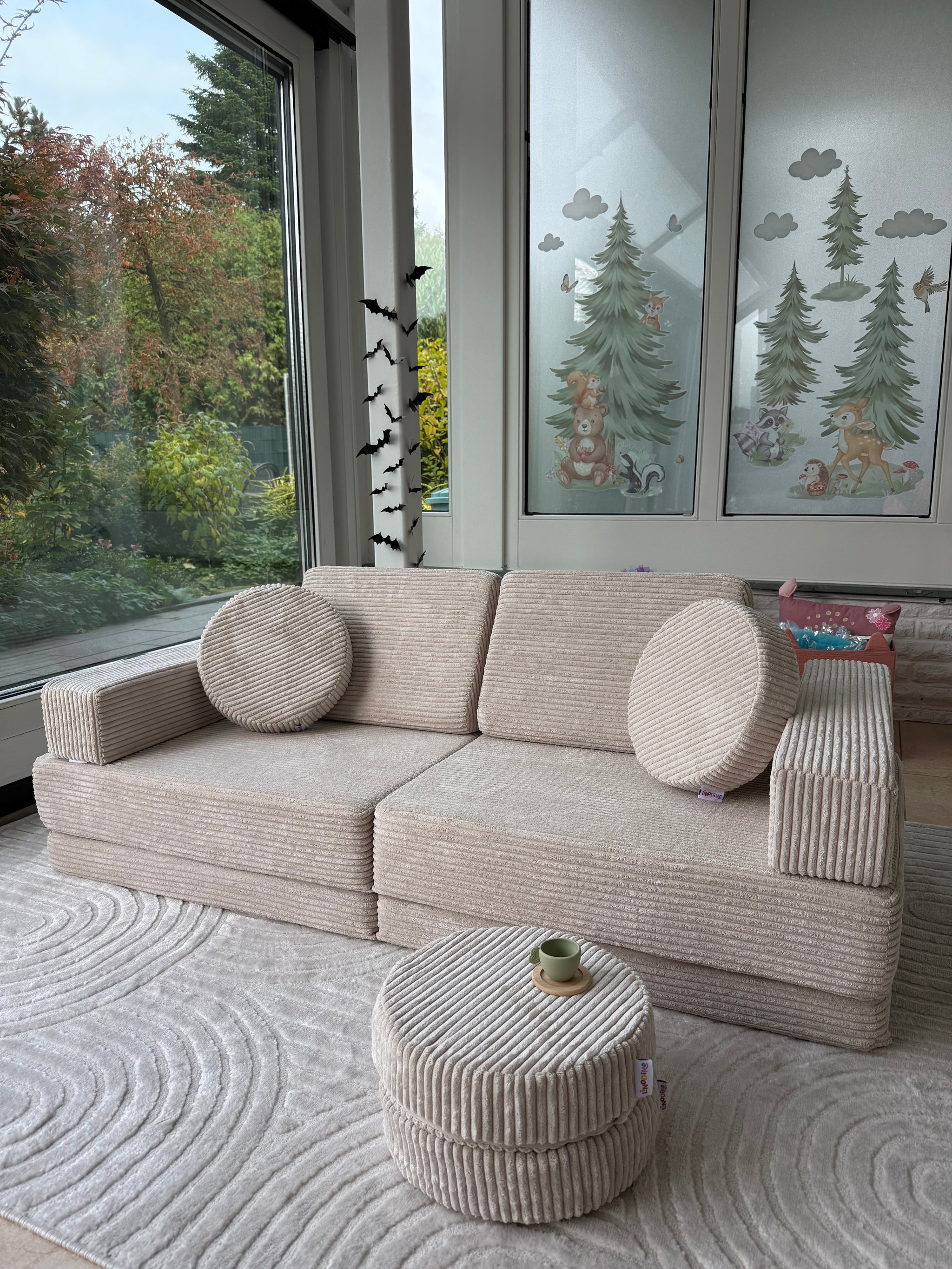Chenille Spielsofa + Pommes + Zaubersteine