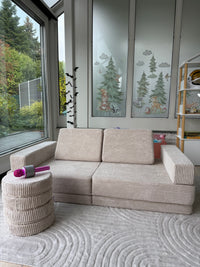 Chenille Spielsofa + Pommes + Zaubersteine