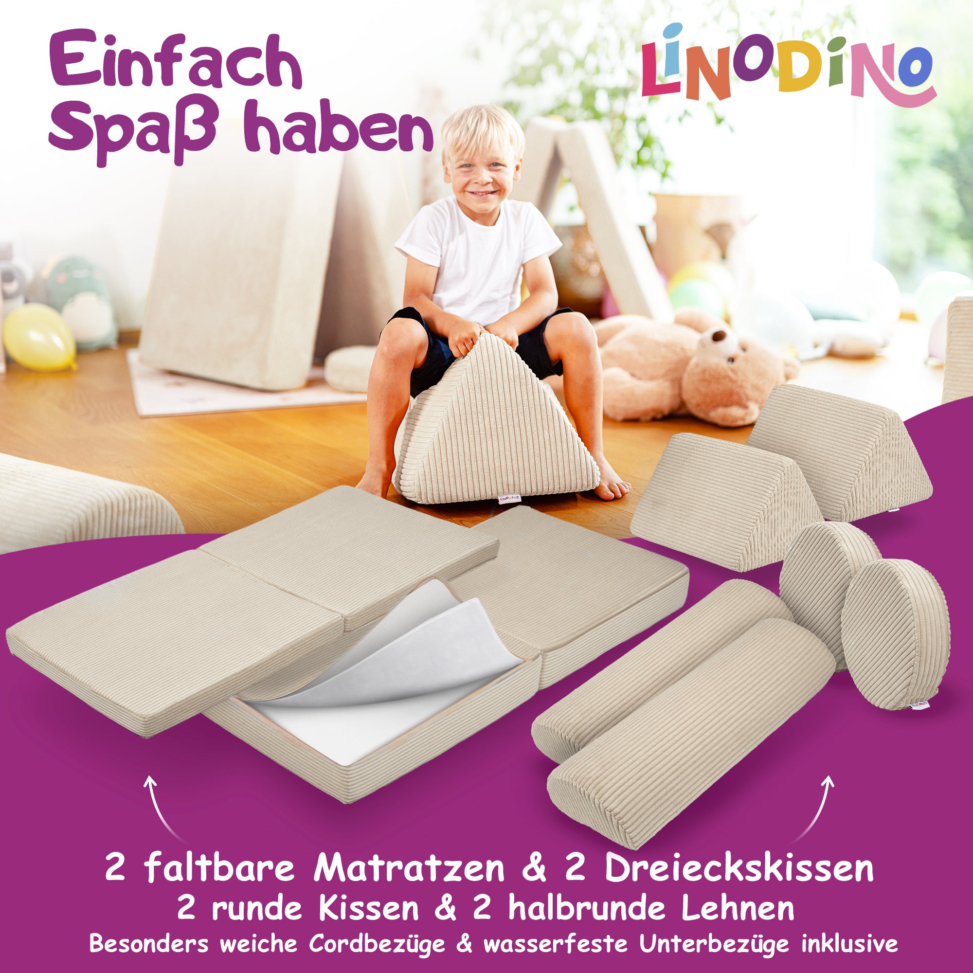 Linodino Spielsofa Teile und Bezüge
