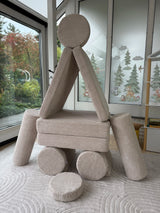 Chenlille Spielsofa + Kuschelrollen + Zaubersteine