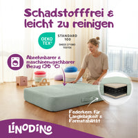 Grünes Hüpfpolster mit Federkern geprüft nach OEKO-TEX Standard 100