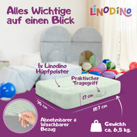 Hüpfmatratze in Grün mit Tragegriff und kompakter Größe für den Indoor-Einsatz