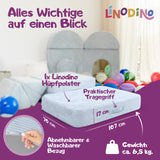 Hüpfmatratze in Blau mit Tragegriff und kompakter Größe für den Indoor-Einsatz