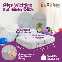 Hüpfmatratze in Grau mit Tragegriff und kompakter Größe für den Indoor-Einsatz