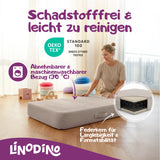 Beige Hüpfpolster mit Federkern geprüft nach OEKO-TEX Standard 100