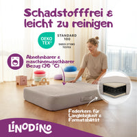 Beige Hüpfpolster mit Federkern geprüft nach OEKO-TEX Standard 100