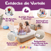 Beige Hüpfkissen indoor als Spielmatte, geeignet für Kinder ab 18 Monaten