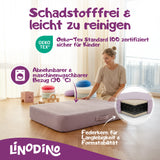 Lila Hüpfpolster mit Federkern geprüft nach OEKO-TEX Standard 100