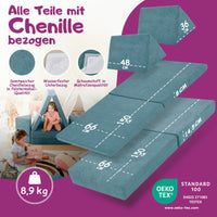 Linodino Spielsofa Materialien und wasserfeste Bezüge
