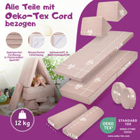 Linodino Spielsofa Materialien und wasserfeste Bezüge
