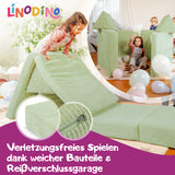 Linodino Spielsofa, Verletzungsfreies Spielen durch weiche Bauteile und Reißverschlussgarage
